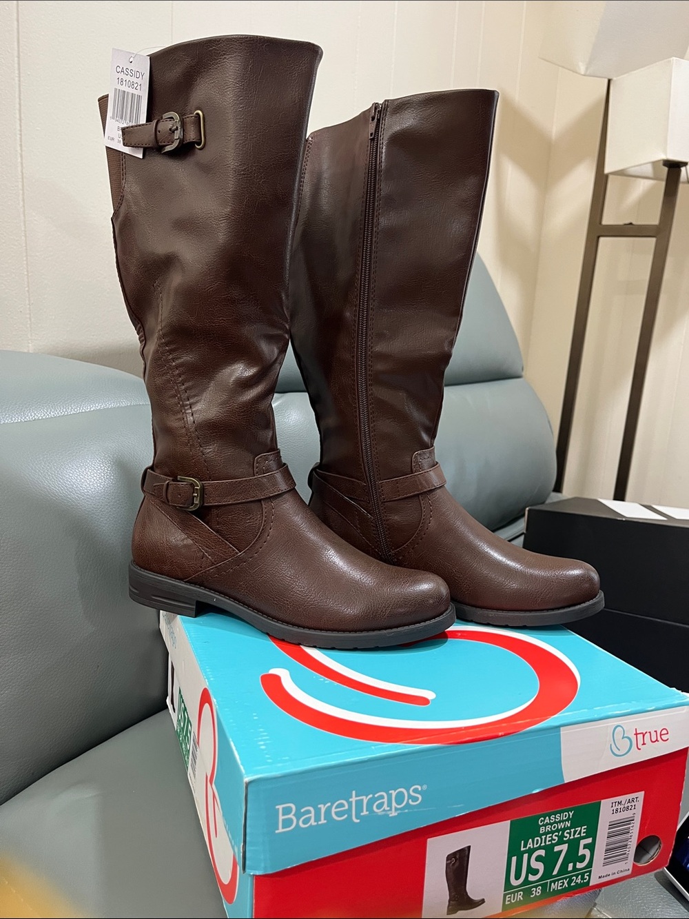 Baretraps Cassidy Brown Tall Riding Boots - Women's US 7.5